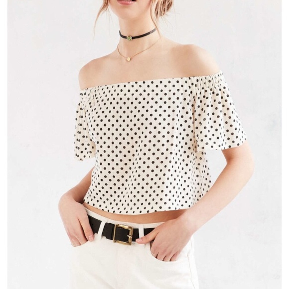 Urban Outfitters Off the Shoulder Polka Dot Top
